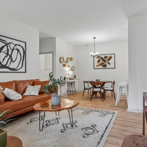 Livingroom with white walls and a sofa